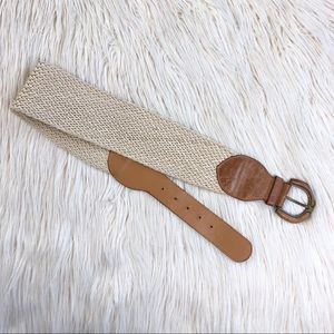 Woven Cotton + Vegan Leather Belt